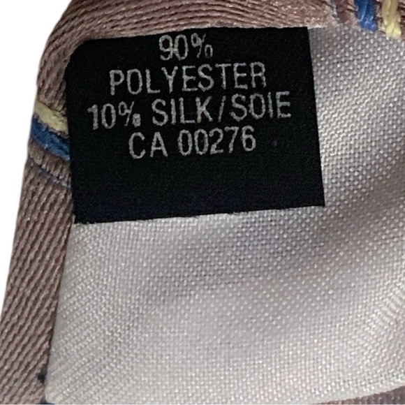 Vintage Yves Saint Laurent Striped Silk Blend Tie in Taupe - Picture 5 of 7